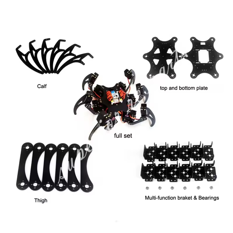 Diy Robot Electronics Kit - 18 DOF Alüminyum Hexapod Örümcek Braketi